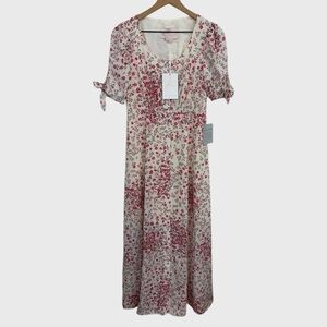 Gal Meets Glam NWT Pink Red and Cream Floral Maxi Dress Size 2
